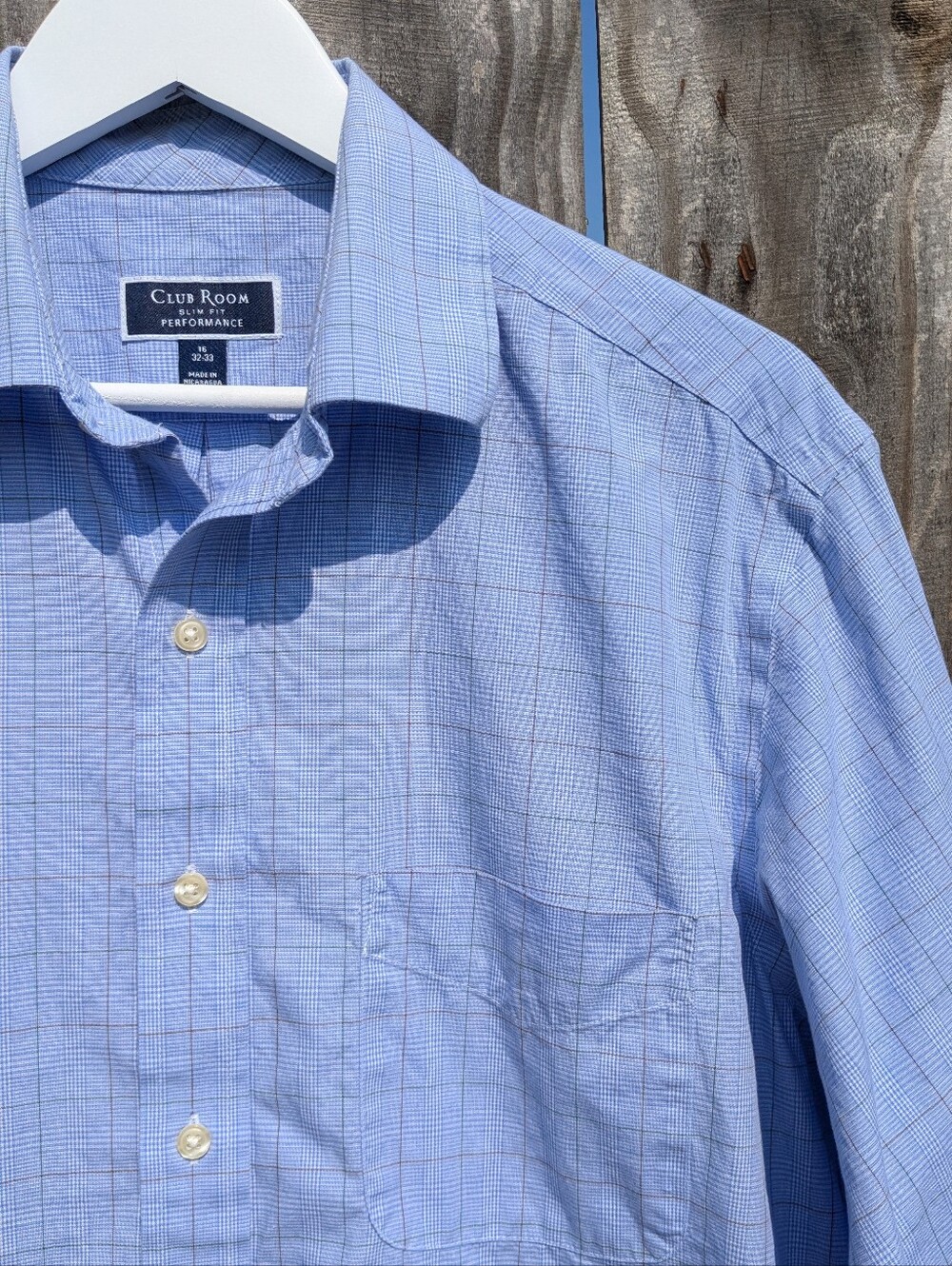 Charter Club Performance LS Size 16 32-33 Men's Cotton Shirt